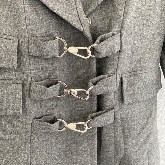 Dice Kayek Wool Coat Grey Women’s 40 Fits Medium - Picture 3 of 6